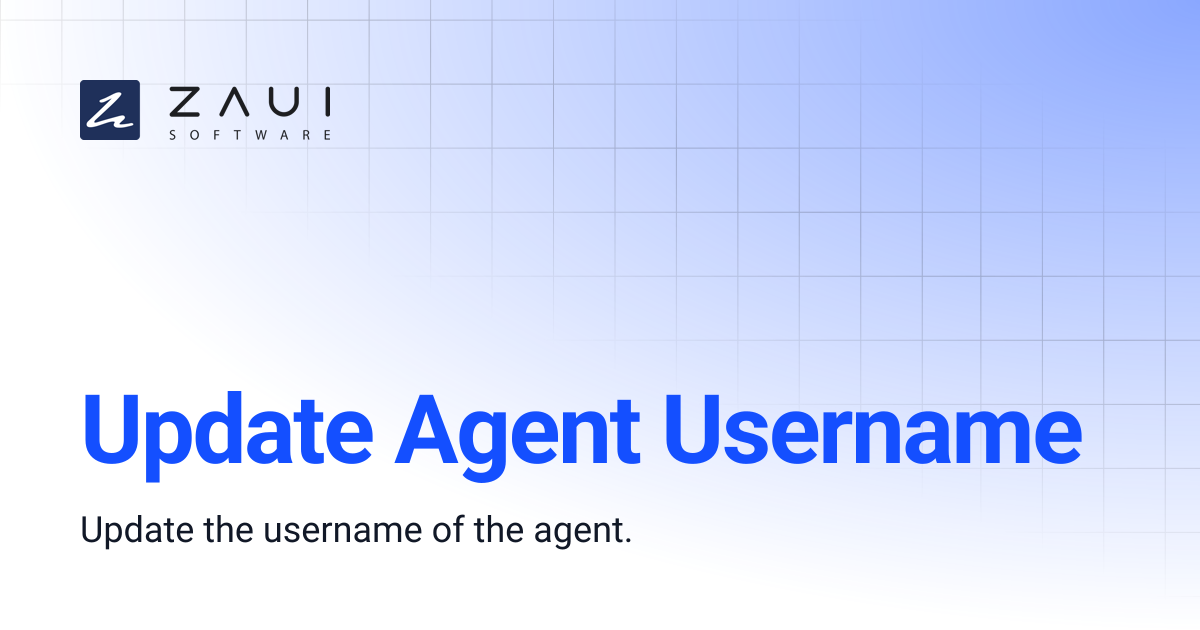 Update Agent Username | Supplier API (ZAPI)